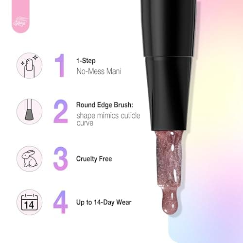 GELLAKTIK 7-in-1 Cat Eye Gel Nail Polish Pen, One Step Magnetic Gel Polish with Detachable Magnet, No Base/Top Coat Needed, Green Gel Polish Glassy Soak off UV LED Nail Art DIY Home Salon - Thumbnail 6
