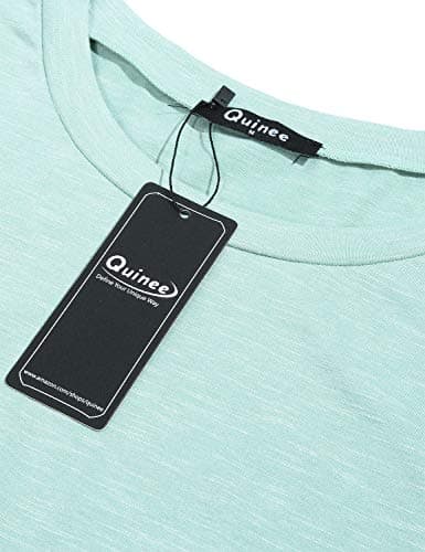 Nursing Clothes for Breastfeeding, Quinee Crew Neck Pregnancy T Shirt Women Comfort Loose Fitting Flared Aline Hem Cute Blouse Button Details Tops Maternity Tunic Mint Green XXL - Thumbnail 5