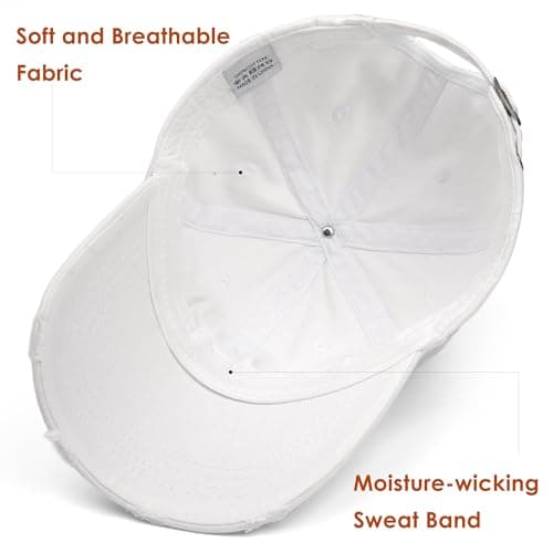 Vintage Baseball Cap for Men Women Distressed Golf Dad Hat Adjustable Washed Cotton Baseball Hat Unisex - Thumbnail 4