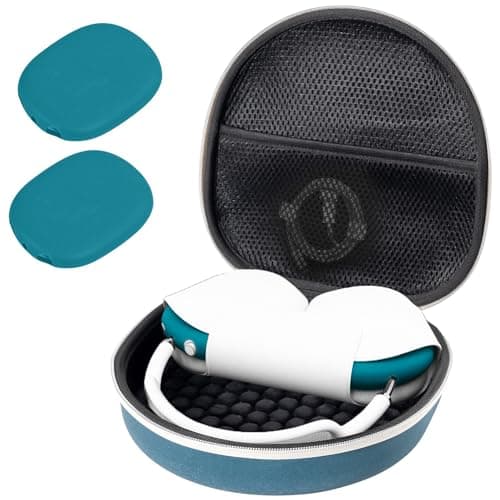 ProCase Hard Case for Apple AirPods Max & AirPods Max 2, Travel Protective Carrying Case with Silicone Ear Cushion Covers, Shockproof EVA Shell with Soft Lining & Accessory Pocket - DarkGreen - Image 1