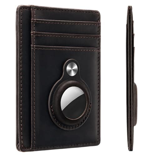 Hawanik Slim Minimalist Front Pocket Air Tag Wallet, RFID Blocking Card Holder Wallet with Airtag Holder - Image 1
