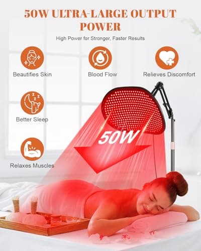 Astarexin Red Light Therapy for Face Body, 2-in-1 Infrared 432 LEDs Light Therapy with 660nm & 850nm Near Redlight Device Large Panel with Wireless Remote Stand Timer - Thumbnail 3