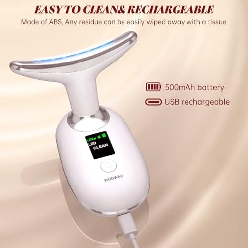 Facial Massager, Face Massager Tool,7 in 1 Face Sculpting Tool with Vibration and LED Lights for Face & Neck,Jawline Lifting Tighten Skin Care Tools Women Gifts - Thumbnail 6