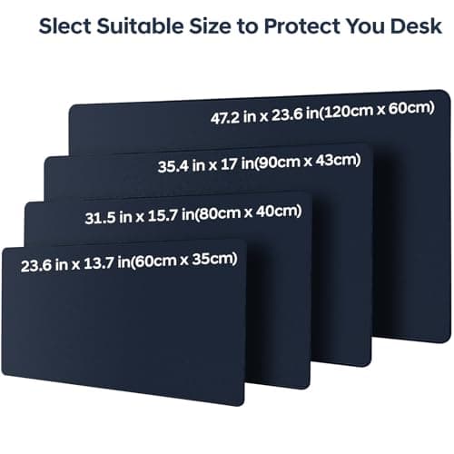 Yuwiiuuo Leather Desk Pad Protector, Office Desk Mat, Large Mouse Pad, Non-Slip PU Leather Desk Blotter, Waterproof Computer Desk Writing Pad for Office and Home (Dark Blue, 31.5" x 15.7") - Thumbnail 6