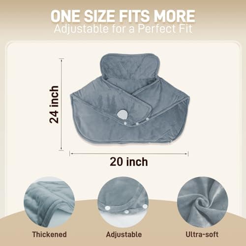 Heating Pad for Neck and Shoulders and Back - Electric Heating Pad for Pain Relief with 6 Heating Levels & 4 Time Setting, Christmas Birthday Gifts for Women Men Dad Mom Elderly (20" x 24") - Thumbnail 6