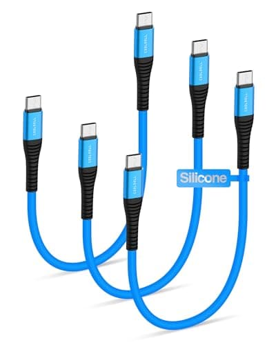COOLSELL 1ft Short USB C Cable,3 Pack Silicone 60W Fast Charging Cord USB C to Type-C Compatible with iPhone 17/16/15 Samsung Galaxy S23 S22 Google Pixel, iPad for Power Bank/Car/Office/Travel - Image 1