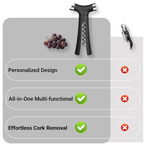 Multi-Function 4 in 1 Cork Screw Wine Bottle Opener set, FAMCHINAS Premium Wine Accessories with corkscrew, Bottle Stopper, Foil Cutter, Aerator Pourer, Thoughtful Gifts for Home, Bar & Kitchen Use - Thumbnail 5