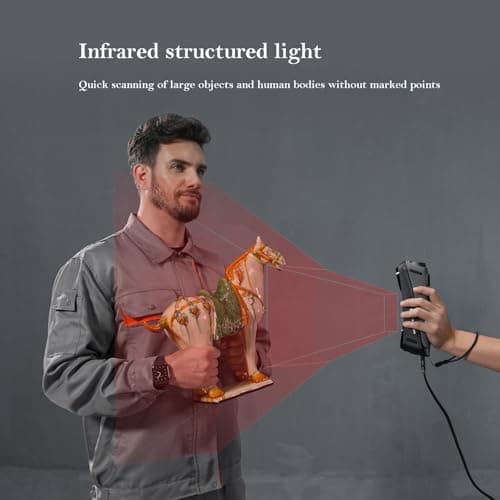 Creality 3D Scanner Sermoon S1 and Scan Bridge Wireless Scanning | 0.02mm High-Precision 34+7+1 Blue Laser & Structured Light | Up to 4.6M Measurements/s | Color Texture Mapping | Indoor & Outdoor Use - Thumbnail 5