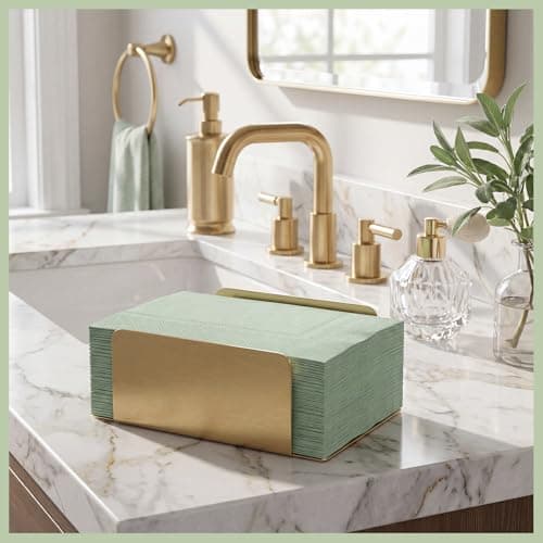 NatNarr 60 Pcs Sage Green Napkins Disposable Easter Sage Green Dinner Napkin Decorative Guest Bathroom Napkins Green Napkin for Wedding, Baby Shower, Bathroom, Kithchen - Thumbnail 6