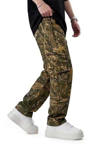 GINGTTO Mens Camo Pants Hunting Regular Fit Cargo Pants for Men with Pockets 28W×30L - Thumbnail 5