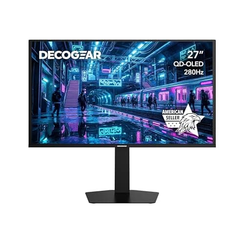 Deco Gear 27 QHD OLED Gaming Monitor | 280Hz 0.03ms Response, HDR400, Adaptive Sync, 99% sRGB, 1.5M:1 Contrast, Borderless Design, Height Adjustable Stand, HDMI 2.1, DisplayPort 1.4 - Image 1