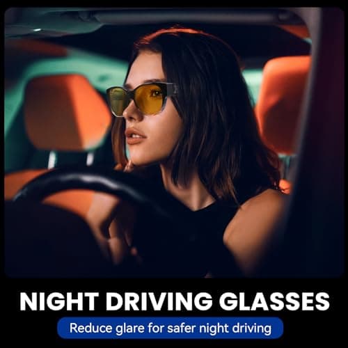 Xfeel Night Driving Glasses Over Prescription Glasses for Women Anti Glare Night Vision Glasses for Low-Light Conditions - Thumbnail 2