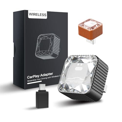 2026 Wireless CarPlay Adapter for iPhone, Premium Glass Finish Design, 5s Auto-Connect, Mini Wireless CarPlay Dongle Compatible with Apple CarPlay, Plug & Play for Factory Wired Cars, Low Latency - Image 1
