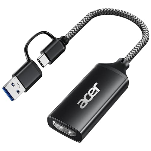 acer Video Capture Card, HDMI to USB 3.0 Capture Card for Streaming, 1080P 60FPS HDMI Capture Card with Type-C/A, Compatible for Switch2, PS5/4, Quest3, Camera, OBS, Xbox - Image 1