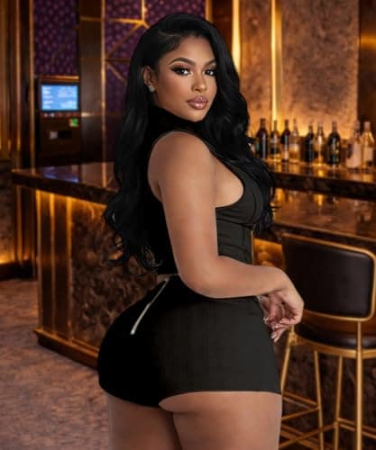 ABKY Sexy Club Outfits for Women Going Out Lapel Zip-Up Crop Tank Top and Skinny Shorts Sets Women 2 Piece Outfit Black L - Thumbnail 3