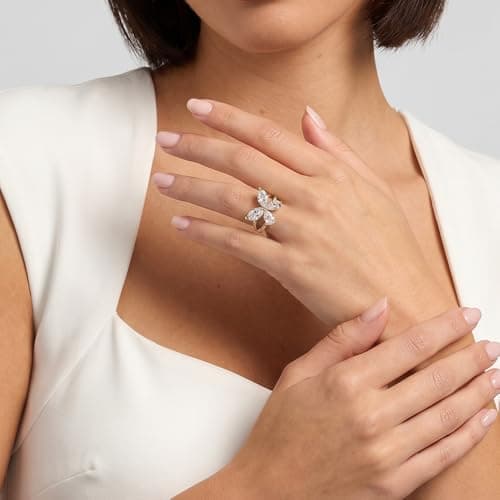 TOPROO 14K Gold Plated Butterfly Ring 925 Sterling Silver Hypoallergenic Statement Ring Daily Occasion Wear - Thumbnail 2