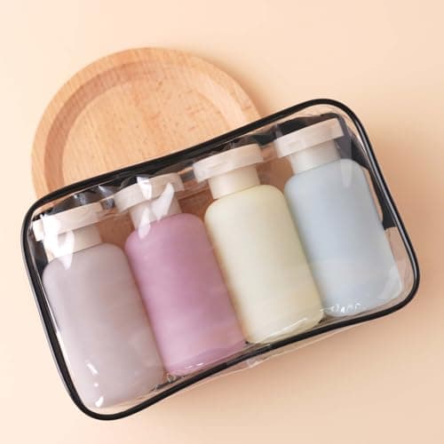 Travel Shampoo Bottles for Toiletries, Leak Proof Travel Size Toiletries Bottle Containers for Shampoo and Conditioner, Reusable Squeeze Bottles, Essentials Accessories (Garden Series, 3.4oz, 4Pcs) - Thumbnail 3