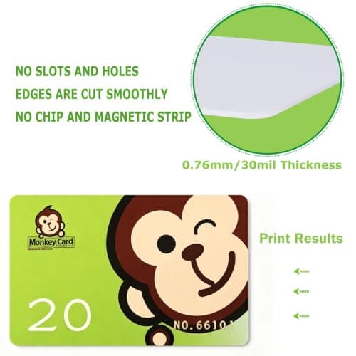 250 Pack Premium Blank PVC ID Cards CR80 30 Mil Credit Card Size White Plastic Badge Cards Double-Sided Printable Compatible with Most Photo ID Card Printers - Thumbnail 2