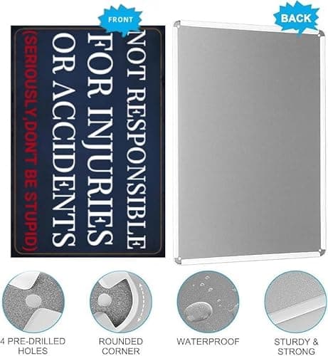 Carastora Funny Metal Tin Sign – Vintage Wall Decor for Garage, Bar, Man Cave, or Workshop, Humorous Warning Style Plaque, 12x8 Inch - Thumbnail 5