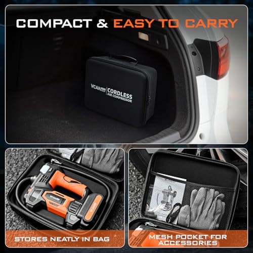 Tire Inflator Portable Air Compressor, 150PSI & 20 V Rechargeable Battery Powered Handheld Air Pump, cordless tire inflator 5X Faster Portable Tire Inflator for Car, Truck, Motorcycle, Bike, Balls - Thumbnail 6