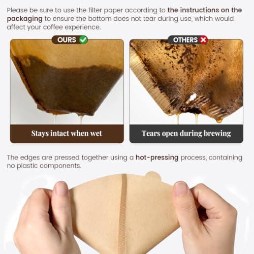 200Pcs Cone Coffee Filters #4, Clinuse Unbleached Size 04 Coffee Filters 8-12 Cup, Disposable Natural Paper Filters, No.4 Cone Filters Compatible with Ninja, Cuisinart, Pour Over and Drip Coffee Maker - Thumbnail 4