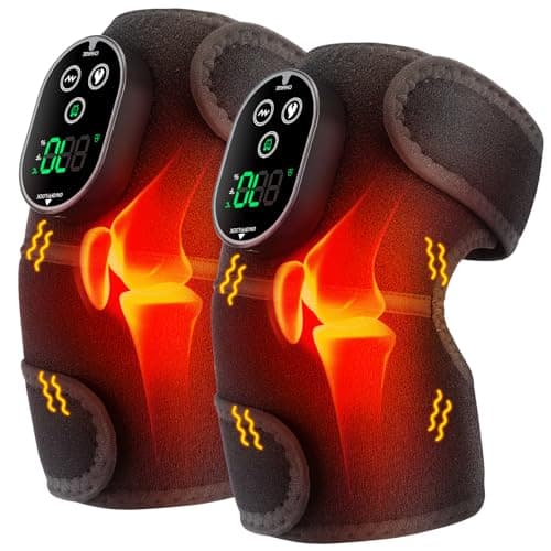 Heating Pad for Knee Pain Relief - Cordless Heated Knee Brace with Massager, Heating Knee Warmers Wrap & Arthritic Knees, Ideal for Arthritis & Joint Pain 2PCS