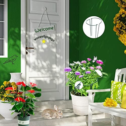 WooWellGoGoGo 10-Pack Half Round Snake Plant Support Stakes, Plant Support Ring for Hydrangea, Peony, Dahlia and More, Rust-Proof Plant Cages for Indoor and Outdoor Potted Plants (14x8Inch) - Thumbnail 5