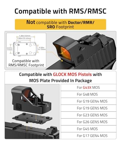 CVLIFE Wolfprowl Motion Awake 3MOA Red Dot Sight for RMSC - Thumbnail 2