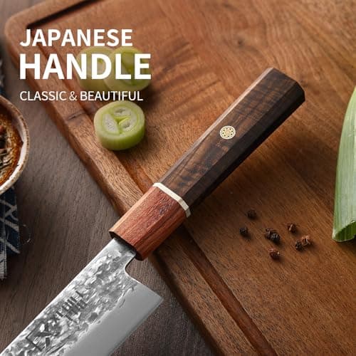XCHIEF PRO Japan Knife Set, High Carbon Steel Japan Nakiri Santoku Knife Set, Hand Forged Meat Cleaver Butcher Knife with Accessories for Kitchen, Camping BBQ Knives Set with Bag - Thumbnail 3