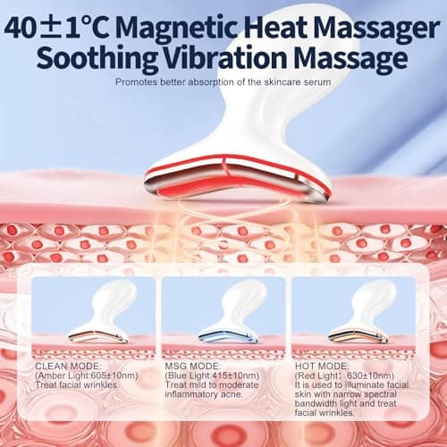 Red Light Therapy for Face, Multifunctional Face Massager with Micro-Current, LED Light Therapy & Vibration, at-Home Skin Care Face Sculpting Tool for Wrinkles, Micro-Current Facial Beauty Device - Thumbnail 2