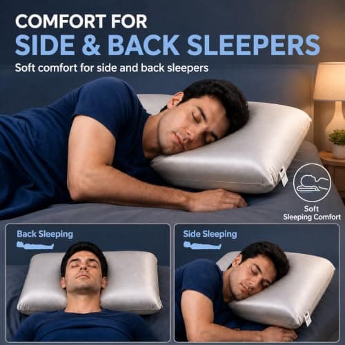 ASRIO Silicone Pillow, Cooling 4D High Resilience Cervical Support for Neck Pain Relief, Hypoallergenic, Ideal for Side Sleepers & Post-Surgery Care (Standard, (Comfort Pillow)) - Thumbnail 3