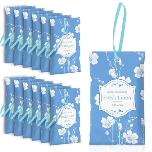 SCENTORINI Scented Sachets for Drawers and Closets, Fresh Linen Scent 14 Pack, Sachets Bags, Closet Freshener Sachet for Wardrobe, Cupboard, Luggage, Handbag, Suitcases, Small Space - Image 1