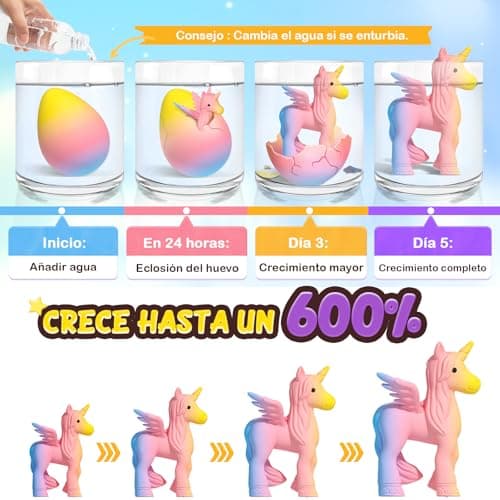 Coodoo Unicorn Hatching Rainbow Eggs for Kids - 6 Pack Unicorn Toys Craft Kits for Boys & Girls, Birthday Easter Basket Stuffers Crafts Gift for Kids 3+ Year Old - Girl Gifts for Ages 3 4 5 6 7 8 - Thumbnail 2