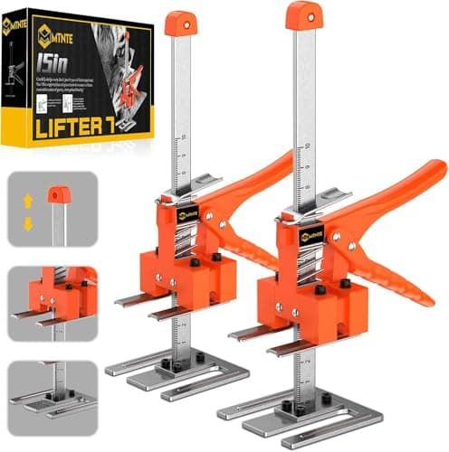 Labor Saving Arm Jack Handle 2 Pack,15 in Construction Jack, Wall Tile Locator, Multi-Function Height Adjustment Lifting Device, Door Panel Lifting Cabinet,Raised 10 in,Load 400LBS - Image 1