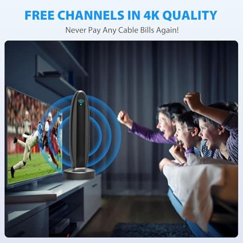 WuayMiy 2026 Upgraded Digital TV Antenna Indoor - Long Range Reception (Up to 580 Miles) - Supports 4K 1080P & ATSC 3.0 Dual Switch Amplifier Signal Booster for Smart TV & Local Channels - Thumbnail 4