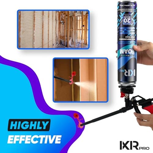 ixirpro Spray Foam Insulation Can (26.46 oz. / 750 g) Expanding Sealant, Closed Cell Spray Foam Heat Acoustic Insulation, High Density, Walls Ceiling Windows Doors - Thumbnail 5