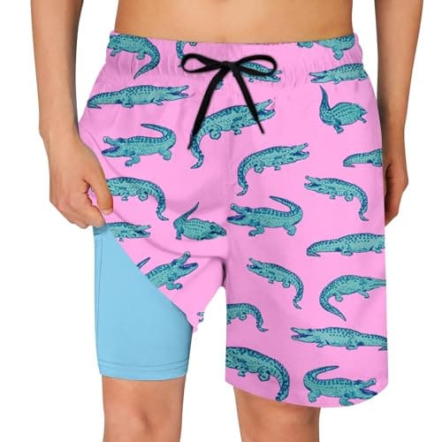 Cozople Bathing Suit for Big Boys Compression Swim Trunks Summer UPF Quick Dry Beach Board Shorts Soft Stretchy Boxer Brief Liner Swimming Shorts for Casual Sports Shorts Size 7t - Image 1