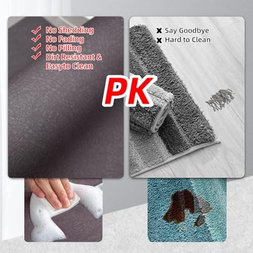 Bath Mat Rug, Rubber Non Slip Bath Mat Super Absorbent Quick Dry Bathroom Floor Mat Thin Bath Mats for Bathroom Fits Under the Door, Shower Rug for in Front of Bathtub Shower, Brown,15.7"x23.6" - Thumbnail 5