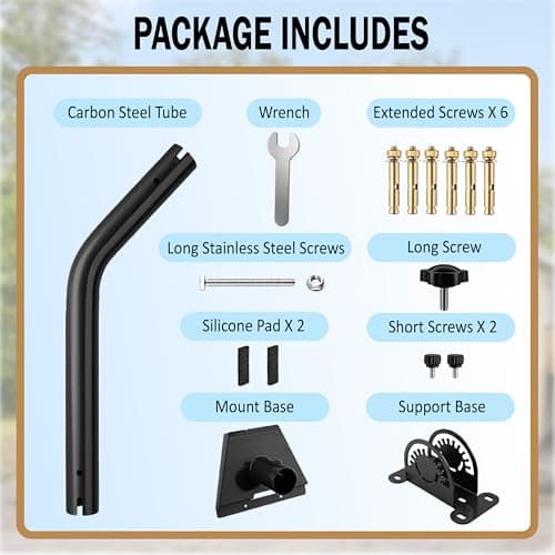 LackNLids Starlink Roof Mount, Heavy Duty Starlink Mounting Kit for Standard Gen 3/4X/V3/4, Adjustable Wall & Roof Bracket for Starlink Internet Dish, Weather-Resistant, Easy Installation (Black) - Thumbnail 5