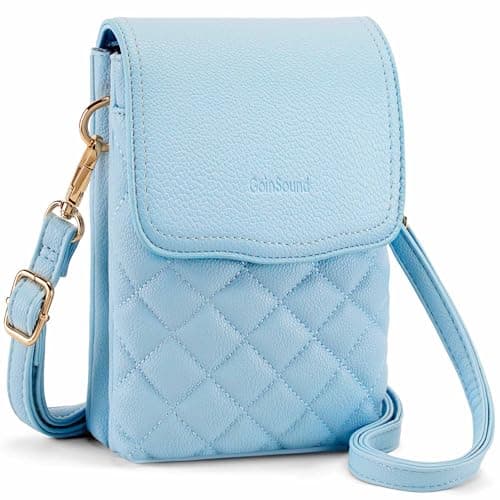Goinsound RFID Crossbody Bags for Women Cell Phone Crossbody Bag with RFID Blocking Card Slots Light Blue - Image 1
