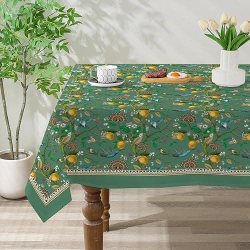 cusugbaso Spring Tablecloth 60x120 for Recatangle Table - Green Spring Decorations for Home - Holiday Floral Table Cloth Farmhouse Decor for Home, Party - Image 1