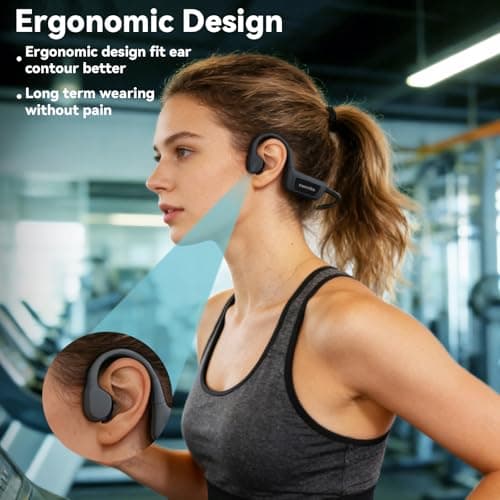 sunvito Bone Conduction Swimming Headphones, IPX8 Waterproof Open Ear Headphones with 8GB MP3 Player, Bluetooth 5.4 Wireless Headphones for Swimming, Pool Training & Underwater Sports, Black - Thumbnail 3