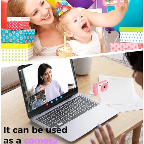 Kids Digital Camera,Digital Camera 50MP FHD 1080P Anti Shake Compact Point and Shoot Camera with 16X Zoom Small Camra,Birthday Gift for Girls,Teen Girls - Thumbnail 3
