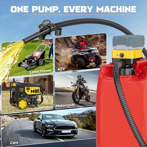 Ecarke 5 GPM Cordless Fuel Transfer Pump for Gasoline Diesel, Portable Gas Can Pump with Auto Shut-Off & Beep Alert, Compatible with DeWalt 20V & Milwaukee 18V Batteries, 51" Hose & 5 Adapters - Thumbnail 6