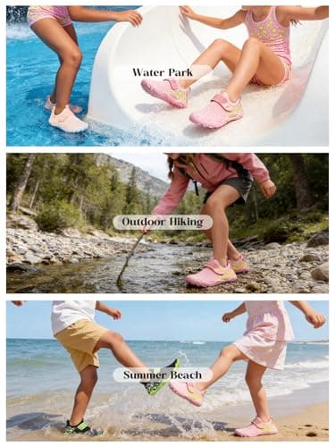 Coutgo Girls Water Shoes Slip On Hiking Outdoor Aqua Shoes Quick Dry Lightweight Beach Swim Sports Shoes - Thumbnail 6