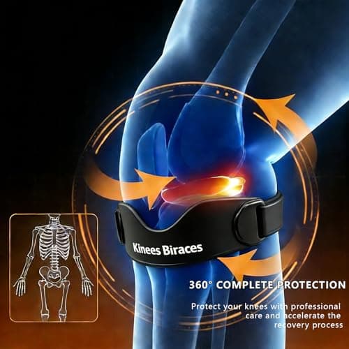 2-Pack Silicone patellar tendon support strap. Built-in Meniscus Protection Bar, Offers Relief from Meniscus Tear and Knee Pain. apply to Running Hiking Basketball Gym Fitness Tennis Badminton Cycling.Professional Knee Brace.patella straps,knee brace for women - Thumbnail 4
