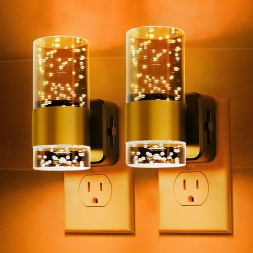 L LOHAS LED Night Lights Plug into wall, Amber Night Light with Adjustable Brightness, Plug in NightLight with Auto Light Sensor, Wall Sconce-Style Design Night Light for Bathroom,Hallway, 2 Pack - Image 1