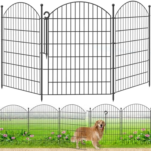 Decorative Garden Fence 40in (H) x 30in (W), 10 Pack No Dig Fence Animal Barrier for Dog with Lock, Arched Flower Bed Edging, Wire Border Panel Fencing for Yard Patio Outdoor Decor - Image 1