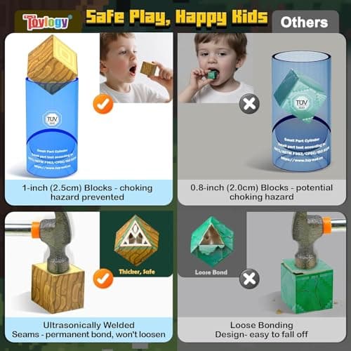 100PCS Large Magnetic Blocks 1 inch Magnets Building Craft, STEM Sensory Toys for Boys Girls 3+, STEM Educational Construction Toys for Kids 3-5 5-7 6-8, Classroom Learning Building Mine Magnet World - Thumbnail 2