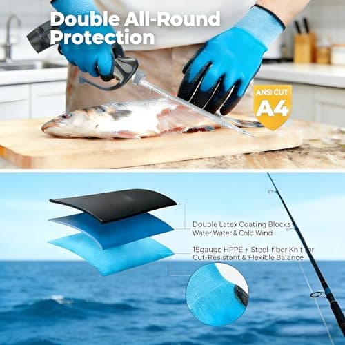 Protmex Cordless Electric Fillet Knife with 8" and 10" Sharp Blades, 12V Electric Fillet Knife with Non-slip Grip Handle, Gloves and Safety Lock, for Fishing, Filleting, Meat, Outdoors - Thumbnail 4